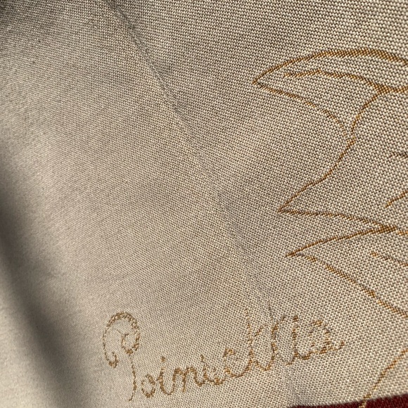 French high quality tablecloth or throw tapestry with two pillowcases poinsettia - Picture 8 of 16